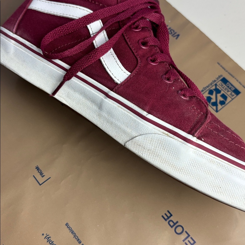 Vans Men’s Maroon Canvas Sneakers - Picture 13 of 14